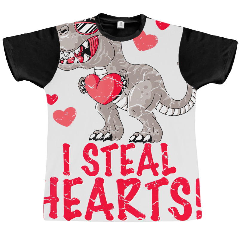 I Steal Hearts Trex Dino Boys Valentines Day Dinos Graphic T-shirt | Artistshot