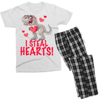 I Steal Hearts Trex Dino Boys Valentines Day Dinos Men's T-shirt Pajama Set | Artistshot