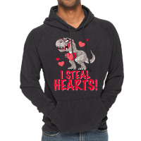 I Steal Hearts Trex Dino Boys Valentines Day Dinos Vintage Hoodie | Artistshot