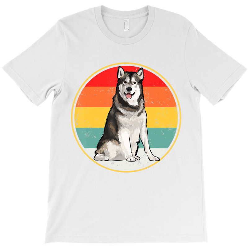 Vintage Retro Sunset Alaskan Malamute Dog T Shirt T-shirt | Artistshot