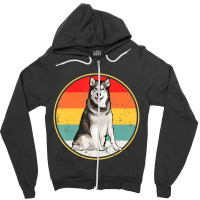 Vintage Retro Sunset Alaskan Malamute Dog T Shirt Zipper Hoodie | Artistshot