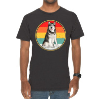 Vintage Retro Sunset Alaskan Malamute Dog T Shirt Vintage T-shirt | Artistshot