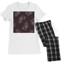 Maroon Floral Women's Pajamas Set | Artistshot