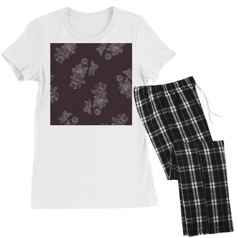 Maroon Floral Women's Pajamas Set by The Silk Craft | Artistshot