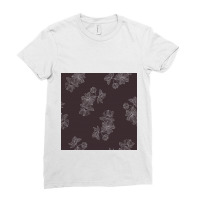 Maroon Floral Ladies Fitted T-shirt | Artistshot