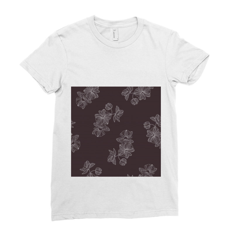 Maroon Floral Ladies Fitted T-Shirt by The Silk Craft | Artistshot