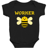 Worker Bee Funny Beekeeping Text Graphic T Shirt Baby Bodysuit | Artistshot