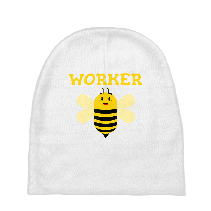 Worker Bee Funny Beekeeping Text Graphic T Shirt Baby Beanies | Artistshot