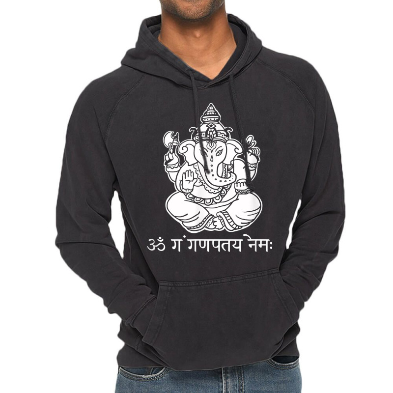 Ganesh T Shirt With Sanskrit Ganesha Mantra Vintage Hoodie by ewubea | Artistshot