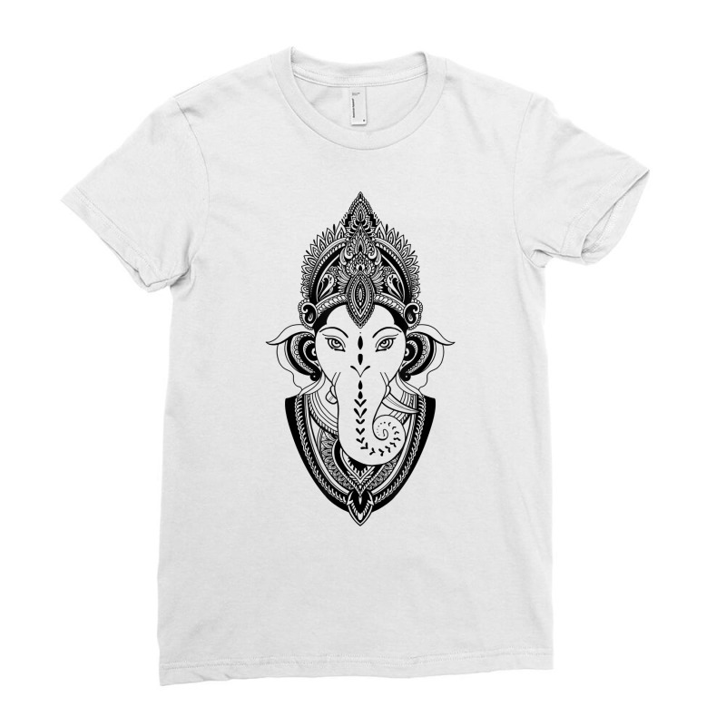 Ganesha God Deity Indian India Yoga Meditation T S Ladies Fitted T-Shirt by ewubea | Artistshot