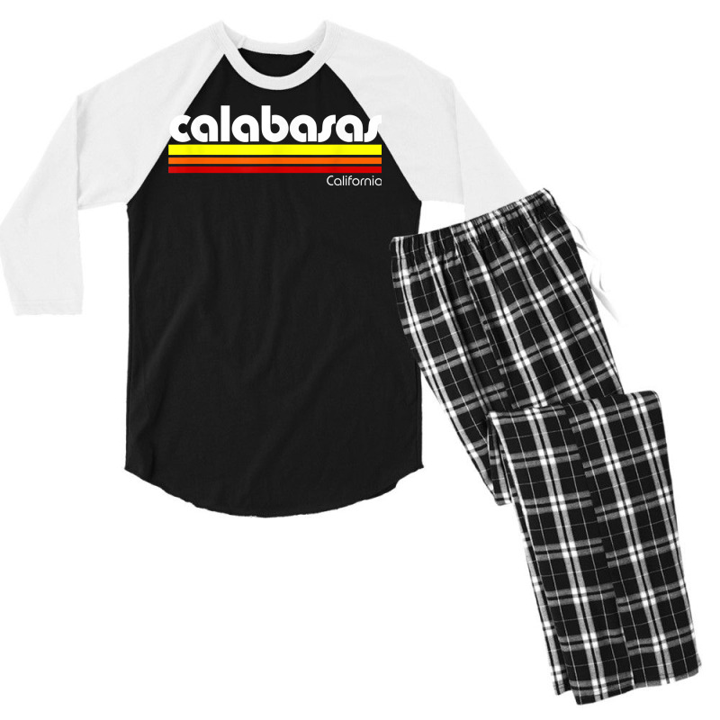 Retro Calabasas California T Shirt Men's 3/4 Sleeve Pajama Set by TeaMenShop | Artistshot