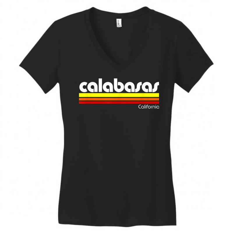 Retro Calabasas California T Shirt Women's V-Neck T-Shirt by TeaMenShop | Artistshot