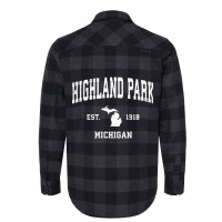 Highland Park Michigan Mi Vintage Athletic Sports Flannel Shirt | Artistshot