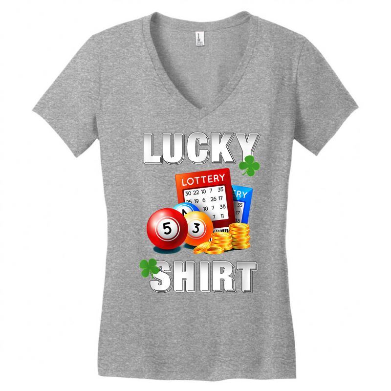 Lucky Lottery, Gambling Fun Lotto T Shirt, Dk Women's V-Neck T-Shirt by arainro | Artistshot