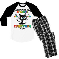 Womens 100 Days Of School It's Fine I'm Fine Every Men's 3/4 Sleeve Pajama Set | Artistshot