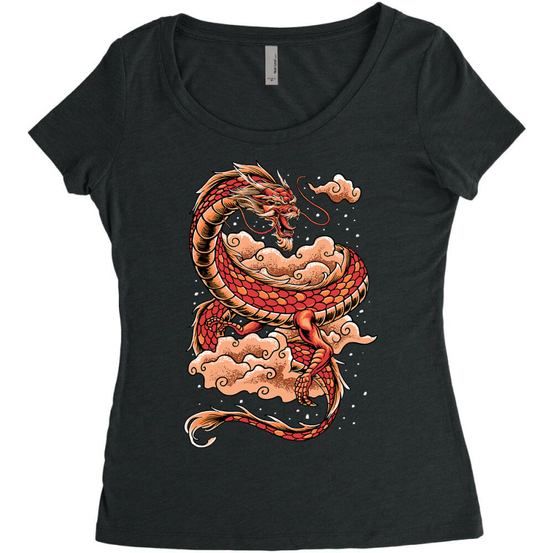 Awesome Mystical Chinese Dragon King Of Dragon Women's Triblend Scoop T-shirt by spreesgomez | Artistshot