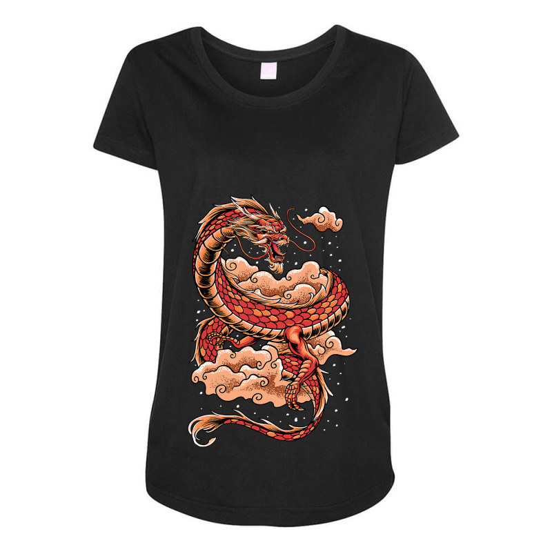 Awesome Mystical Chinese Dragon King Of Dragon Maternity Scoop Neck T-shirt by spreesgomez | Artistshot