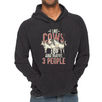 I Like Cows And Maybe 3 People Funny Farm Animal C Vintage Hoodie | Artistshot