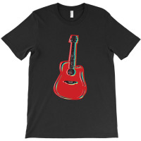 Guitar On Red T-shirt | Artistshot