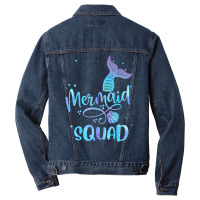 Mermaid Squad Cute Girls Birthday Squad Mermaid Ta Men Denim Jacket | Artistshot