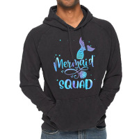 Mermaid Squad Cute Girls Birthday Squad Mermaid Ta Vintage Hoodie | Artistshot