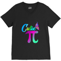 Pi Day Funny Cute Cutie Pi Pretty Math Butterfly V-neck Tee | Artistshot