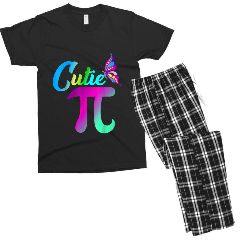 Pi Day Funny Cute Cutie Pi Pretty Math Butterfly Men's T-shirt Pajama Set | Artistshot