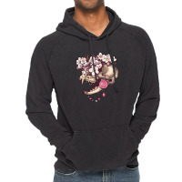 Fancy Cat Skull With Cherry Blossums Vintage Hoodie | Artistshot