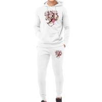 Fancy Cat Skull With Cherry Blossums Hoodie & Jogger Set | Artistshot