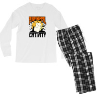 Floating Ghost Feline Halloween Ghost Men's Long Sleeve Pajama Set | Artistshot