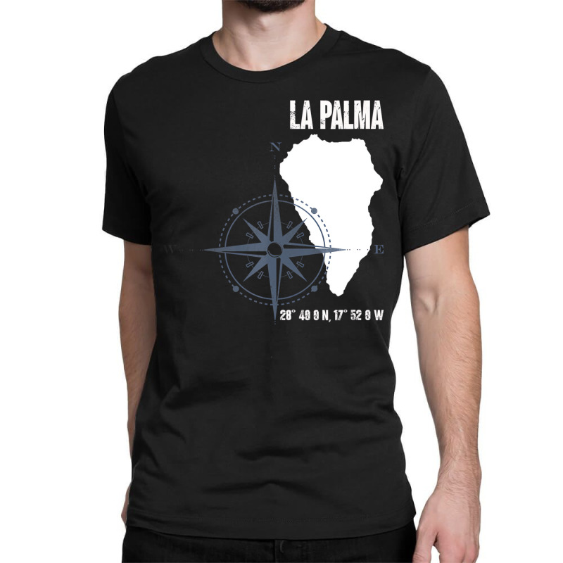 La Palma Atlantic Island Coordinates Map Holiday T Classic T-shirt | Artistshot