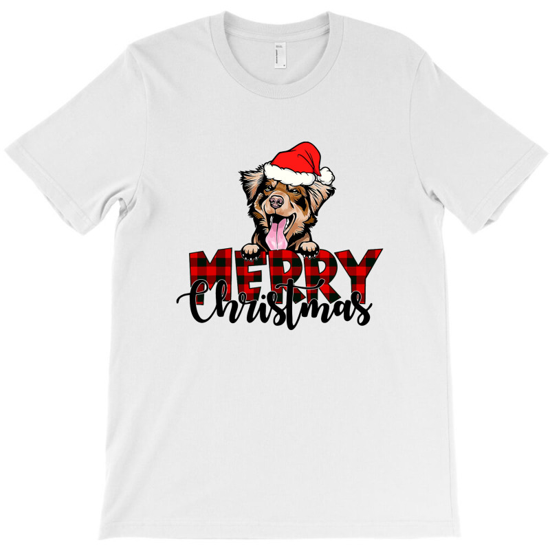 Merry Christmas Australian Shepherd T-shirt | Artistshot