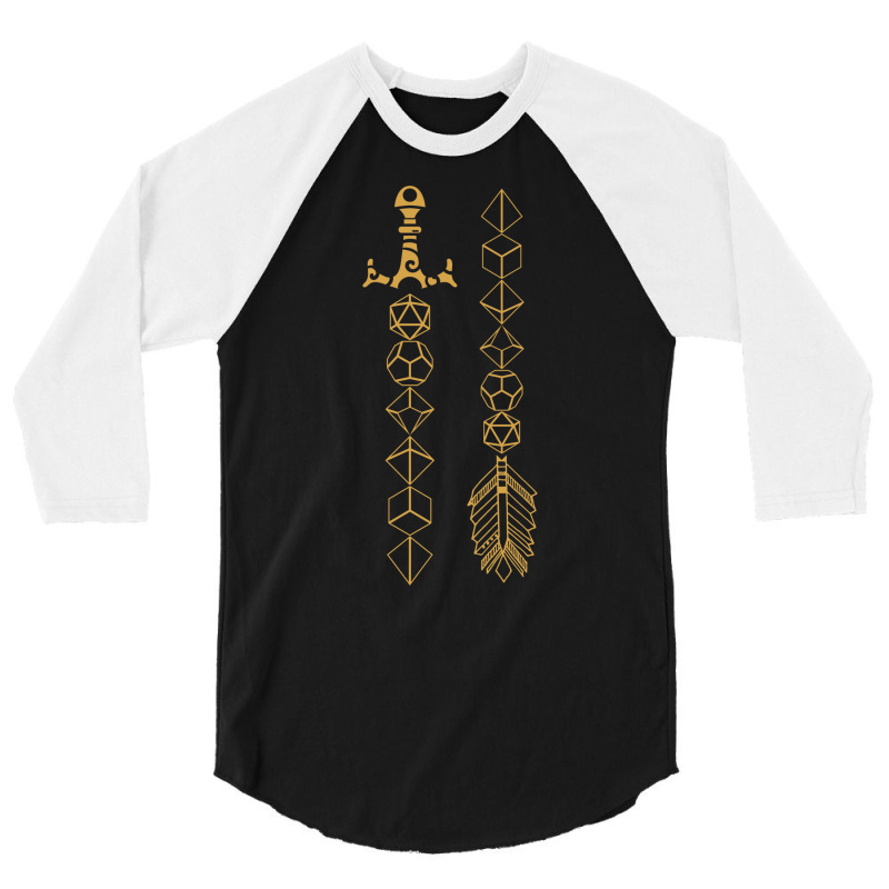 Polyhedral Dice Set Sword And Arrow Tabletop Rpg G 3/4 Sleeve Shirt by basaulajtonya | Artistshot