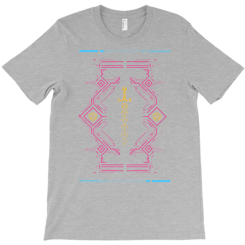 Polyhedral Dice Sword Synthwave Colors Neon T-Shirt by basaulajtonya | Artistshot