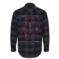 Polyhedral Dice Sword Synthwave Colors Neon Flannel Shirt | Artistshot