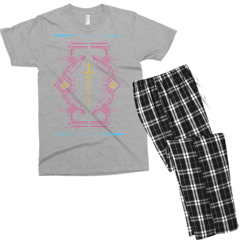 Polyhedral Dice Sword Synthwave Colors Neon Men's T-shirt Pajama Set by basaulajtonya | Artistshot