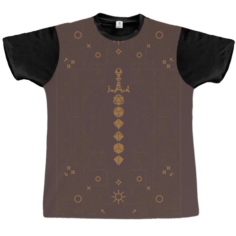 Polyhedral Dice Sword Vintage Minimalist Tabletop Graphic T-shirt by basaulajtonya | Artistshot