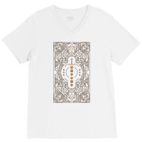 Polyhedral Dice Sword Vintage Minimalist Tabletop V-neck Tee | Artistshot