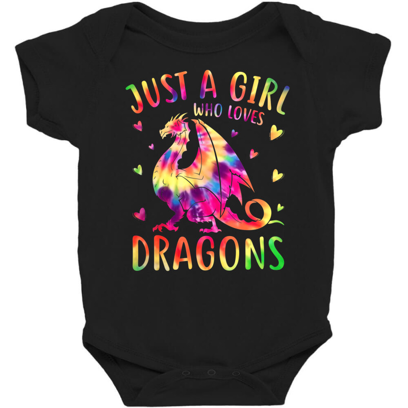 Cute Just A Girl Who Loves Dragons Tie Dye Women A Baby Bodysuit by voutsro | Artistshot