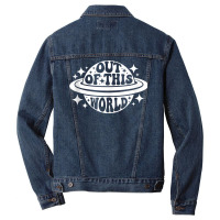 Out Of This World Groovy Funny Planet Space Geeky  Men Denim Jacket | Artistshot