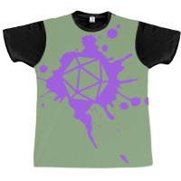 Purple 20 Sided Dice Paint Splatter Spraypaint Tab Graphic T-shirt | Artistshot