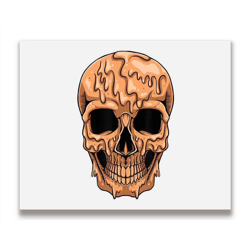 Drippin Melanin Skull Black History Month Blm Skel Metal Print Horizontal | Artistshot