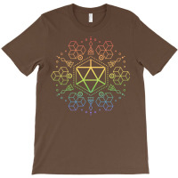 Purple Geometric Polyhedral D20 Dice Rainbow Table T-shirt | Artistshot