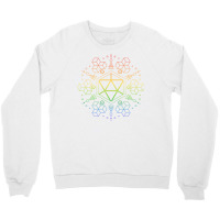 Purple Geometric Polyhedral D20 Dice Rainbow Table Crewneck Sweatshirt | Artistshot