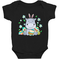 Womens Hippo Wearing Rabbit Bunny Ears Funny Easte Baby Bodysuit | Artistshot