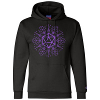 Purple Geometric Polyhedral D20 Dice Tabletop Rpg Champion Hoodie | Artistshot