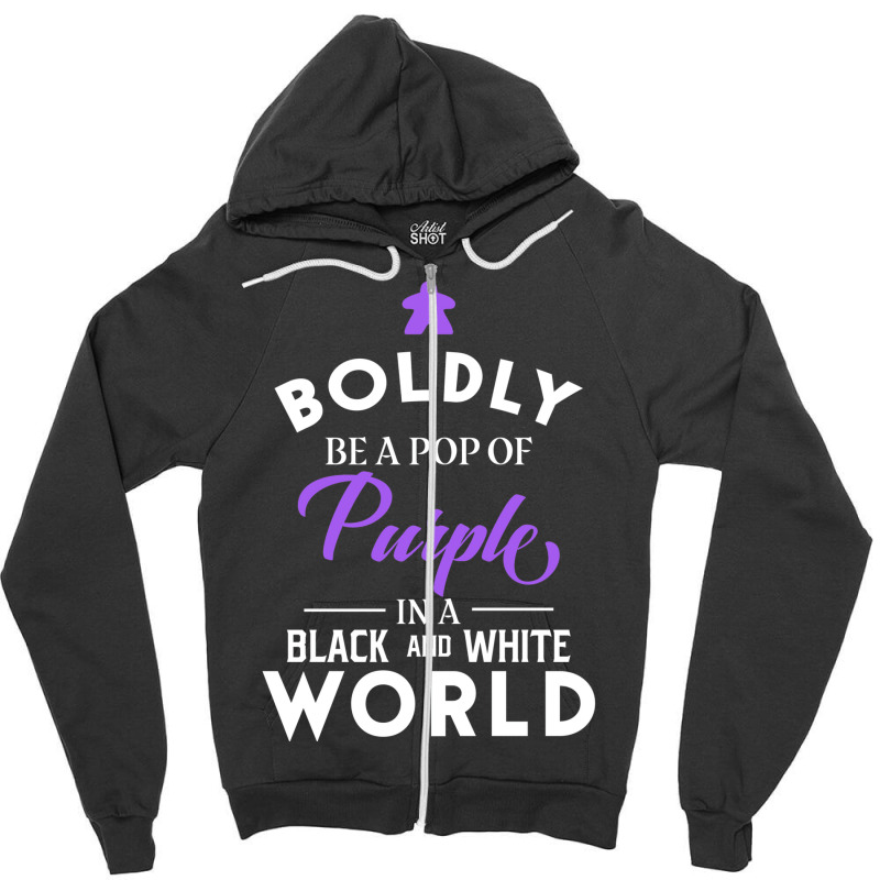 Purple Meeple Boldly Be A Pop Of Color Board Games Zipper Hoodie by basaulajtonya | Artistshot