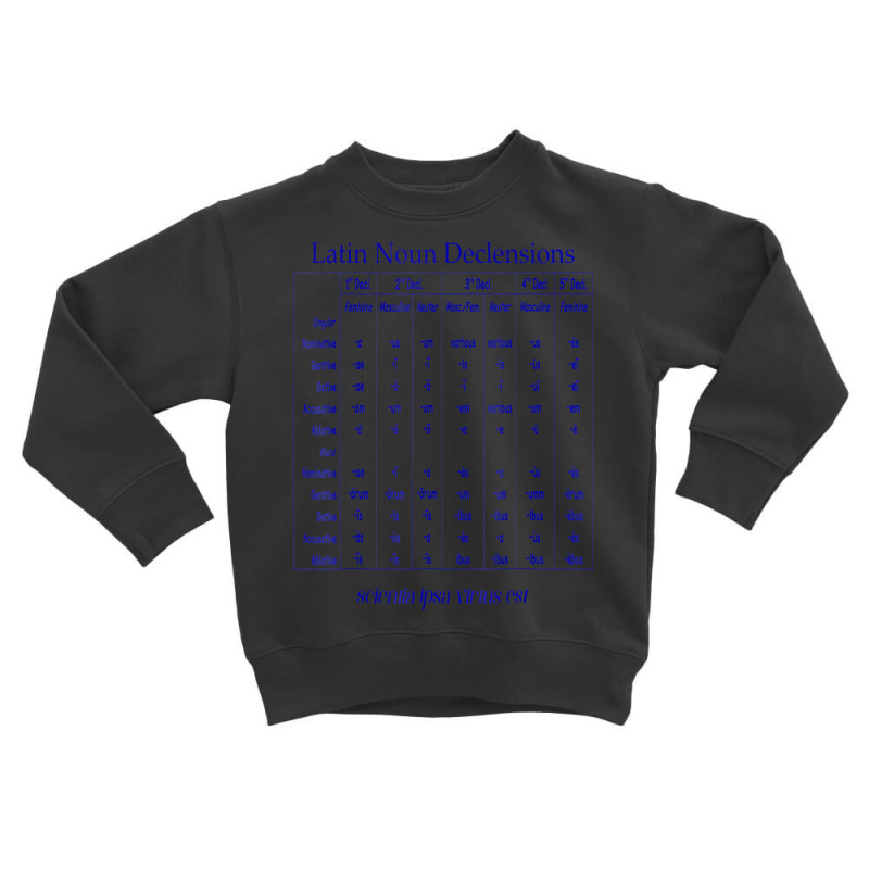 Latin Noun Declension Chart T Shirt For Classical Toddler Sweatshirt by worrekal | Artistshot