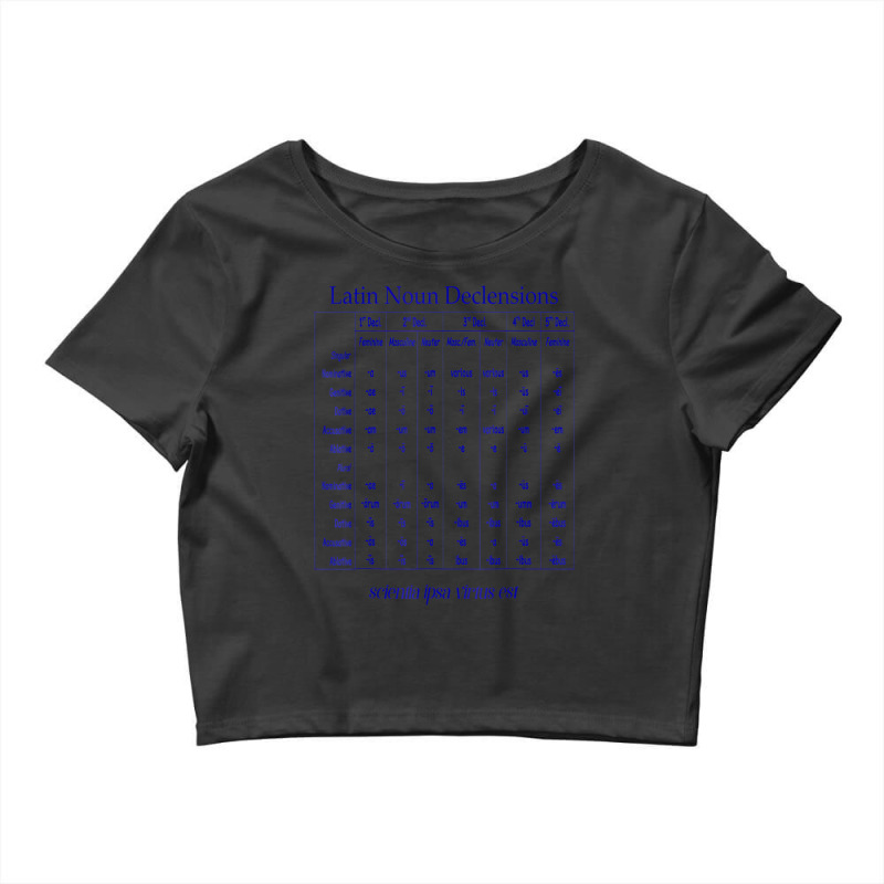 Latin Noun Declension Chart T Shirt For Classical Crop Top by worrekal | Artistshot