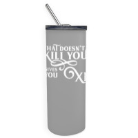 What Doesn't Kill You Gives You Xp Retro Gamer Skinny Tumbler | Artistshot